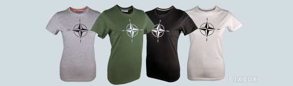 t-paita jossa NATO kompaasikuvio naisten malli eri värejä