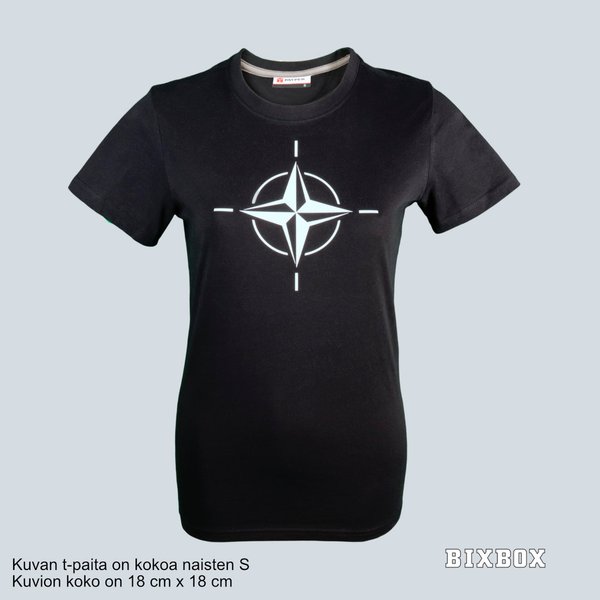 NATO kompassi, naisten t-paita, musta