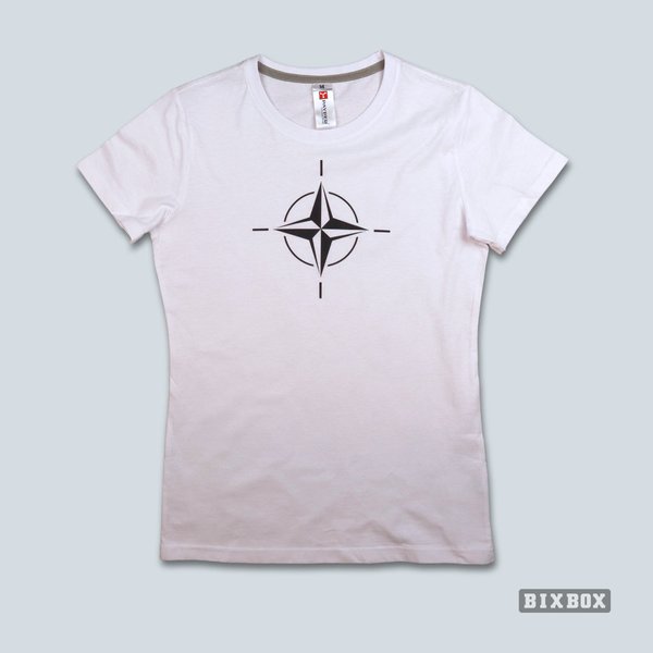NATO kompassi, naisten valkoinen t-paita