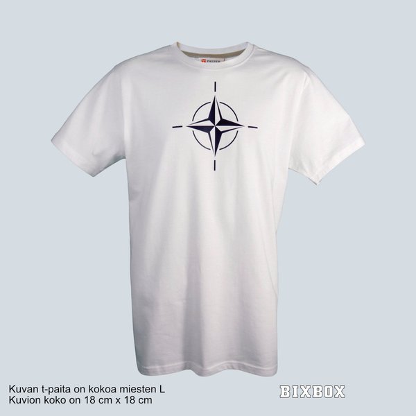 NATO kompassi, miesten valkoinen t-paita