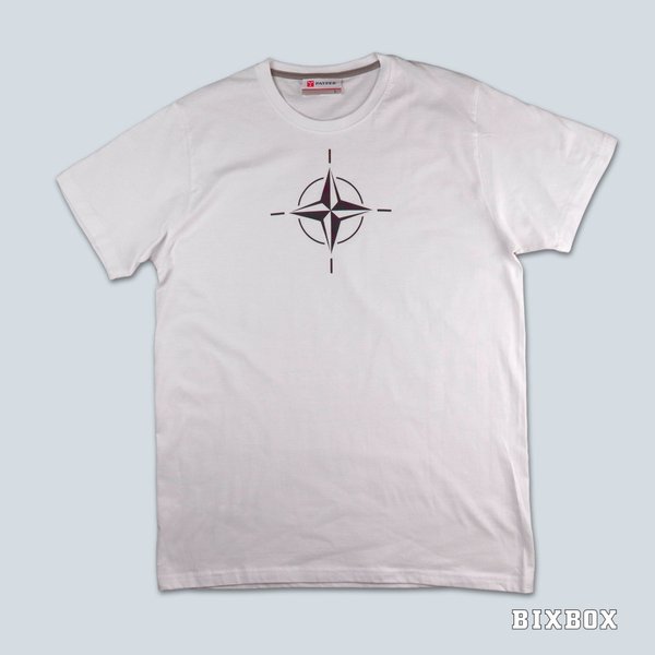 NATO kompassi, miesten valkoinen t-paita